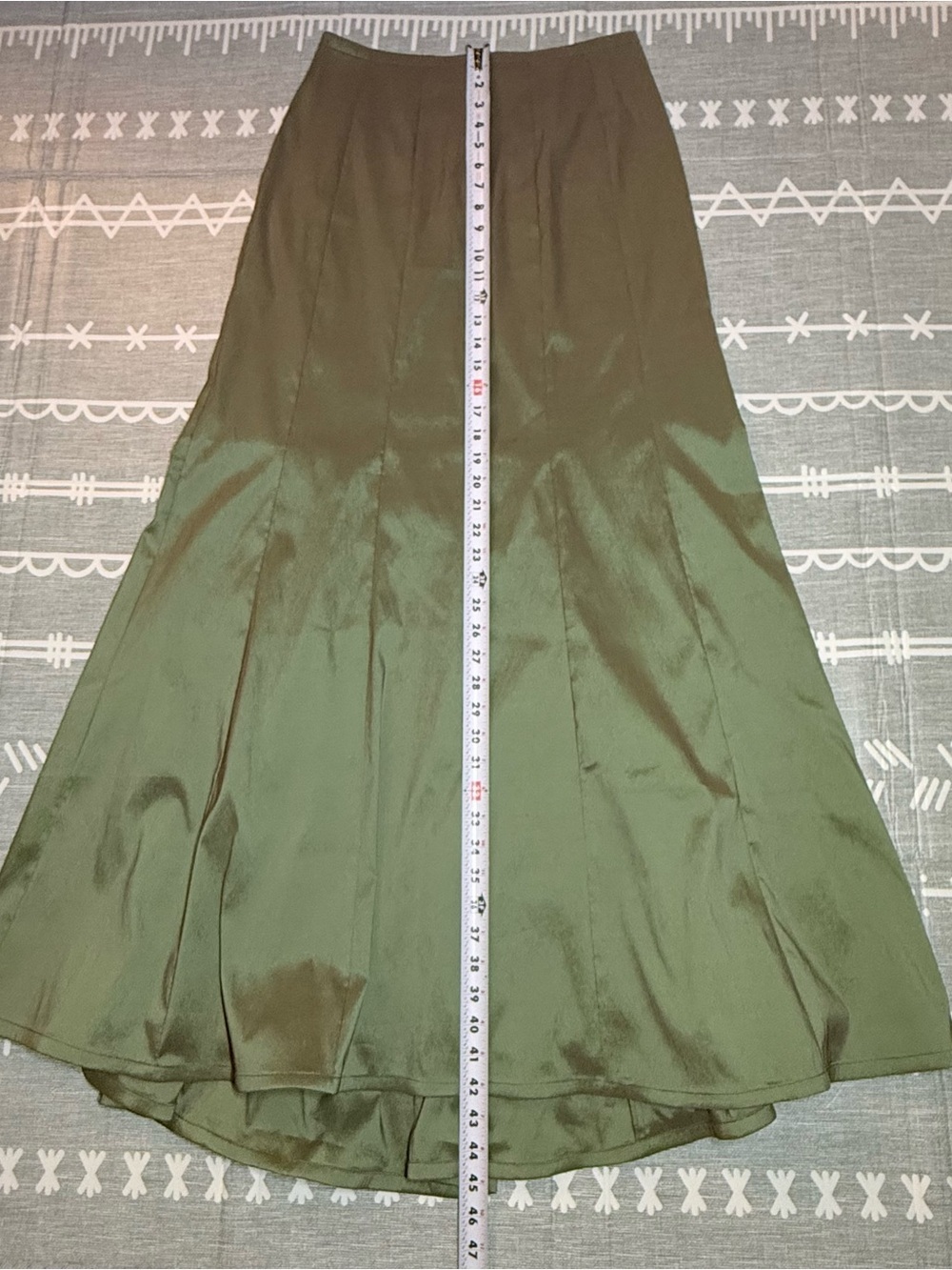 Vintage Y2K Tadashi Shoji Collection Olive Green Iridescent Mermaid Skirt - Picture 8 of 8